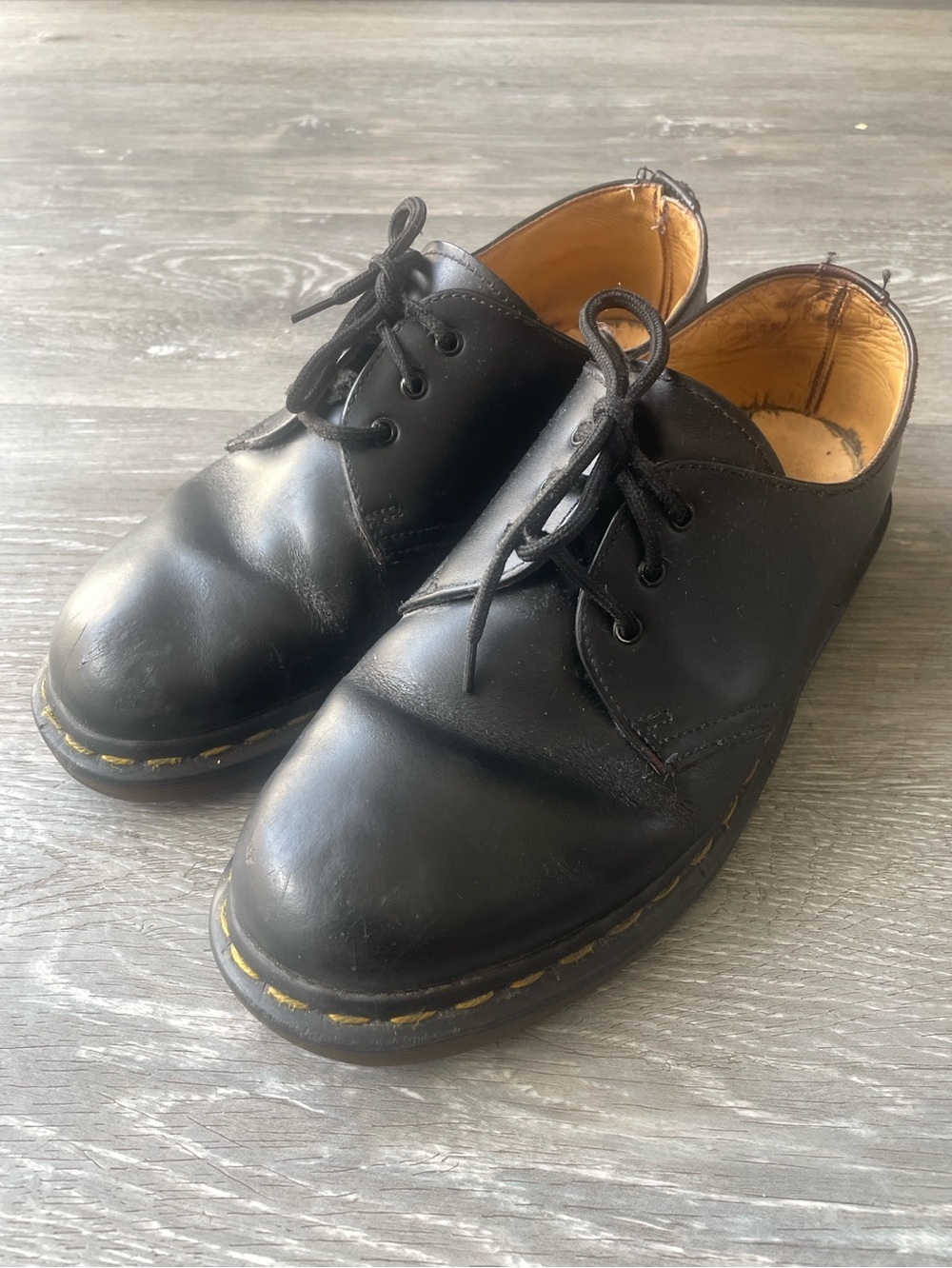 Dr. Martens Black 3-Eye Leather Oxford Shoes Lace Up 1461
